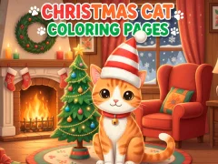 שפּיל Christmas Cat Coloring Pages אָנליין