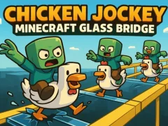 שפּיל Chicken Jockey: Minecraft Glass Bridge אָנליין