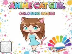 שפּיל Anime Cat Girl Coloring Pages אָנליין