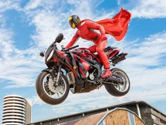 שפּיל Real Motorbike Super Hero Stunt 3D אָנליין