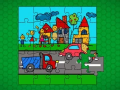 שפּיל Stick Family Fun Time Jigsaw אָנליין