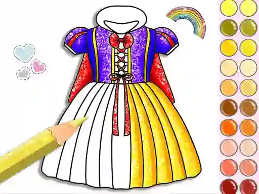 שפּיל Princess Glitter Coloring אָנליין