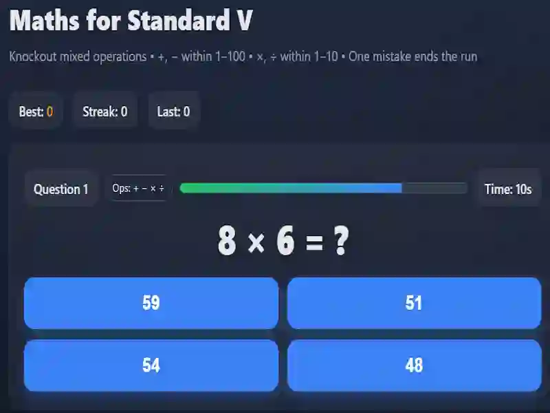 שפּיל Maths for Standard V אָנליין
