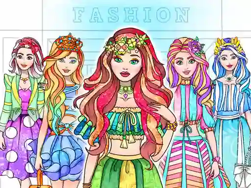 שפּיל Girl Coloring Dress Up Games אָנליין