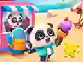 שפּיל Jigsaw Puzzle: Baby Panda Ice Cream Car אָנליין