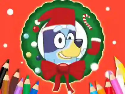 שפּיל Coloring Book: Bluey Santa Claus אָנליין