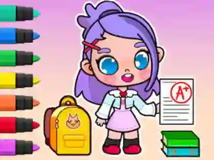 שפּיל Coloring Book: Avatar School Day אָנליין