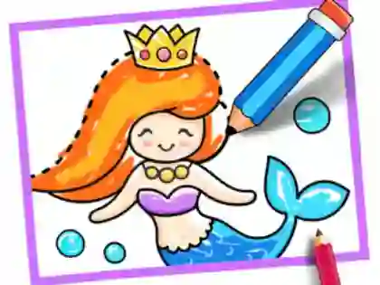 שפּיל Toddler Drawing: Mermaid אָנליין
