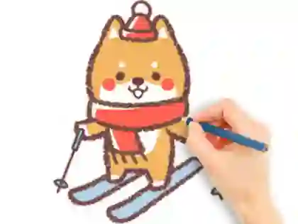 שפּיל Coloring Book: Skiing Puppy אָנליין