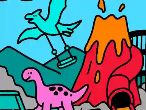 שפּיל Color By Code Dino Park אָנליין
