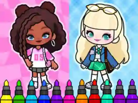שפּיל Coloring Book: Aha World Sporty Girl אָנליין