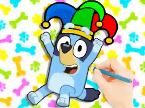 שפּיל Coloring Book: Clown Bluey אָנליין