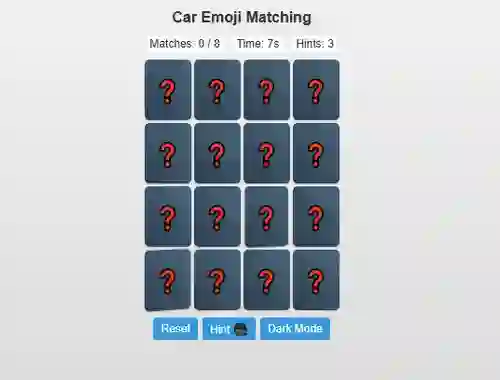 שפּיל Car Emoji Matching אָנליין