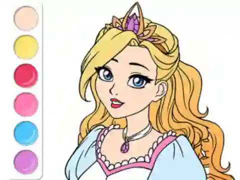שפּיל Coloring Book: Princess Prom Dress אָנליין