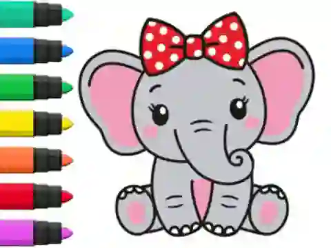 שפּיל Coloring Book: Elephant אָנליין