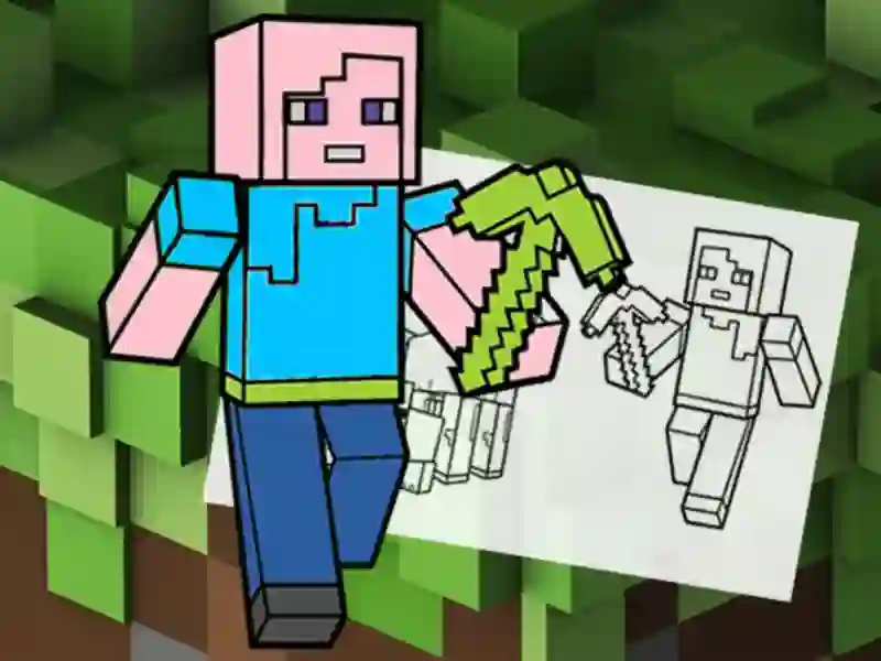 שפּיל Minecraft Fun Coloring Book אָנליין