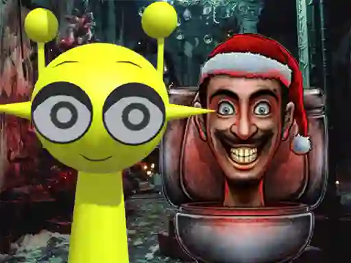 שפּיל Sprunki in Backrooms Christmas Skibidi אָנליין