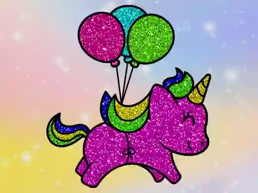 שפּיל Coloring Book Glittered Unicorns אָנליין