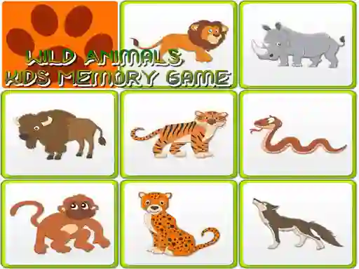 שפּיל Wild Animals Kids Memory game אָנליין