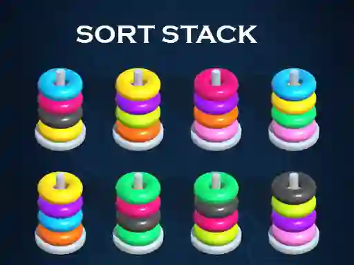 שפּיל Sort Stack color Hoop Game אָנליין