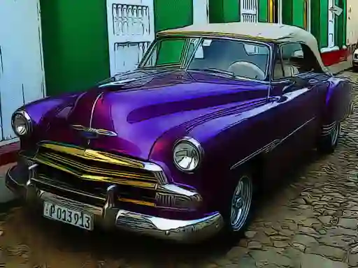 שפּיל Cuban Vintage Cars Jigsaw אָנליין