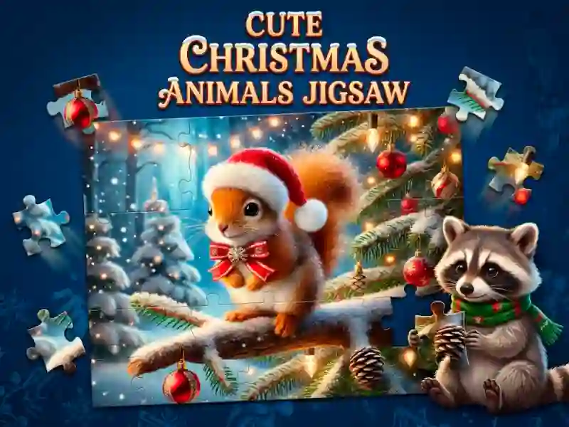 שפּיל Cute Christmas Animals Jigsaw אָנליין
