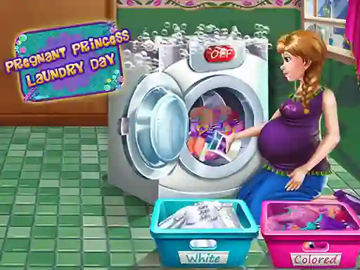 שפּיל Pregnant Princess Laundry Day אָנליין