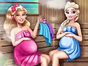 שפּיל Cute Mommies Pregnant Sauna אָנליין
