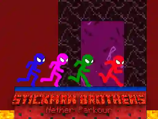 שפּיל Stickman Brothers Nether Parkour אָנליין