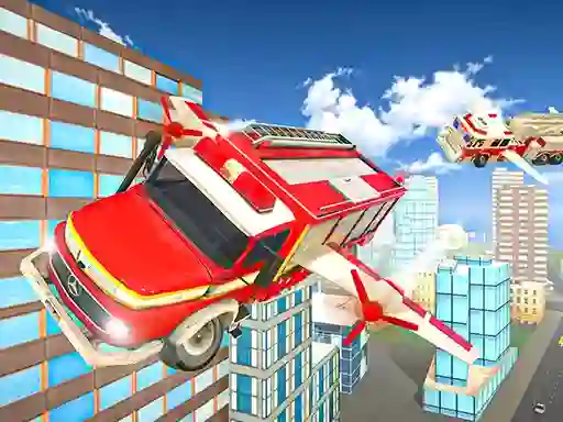 שפּיל Flying Fire Truck Driving Sim אָנליין