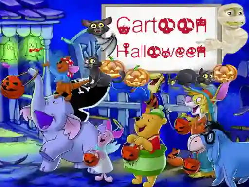 שפּיל Cartoon Halloween Slide Puzzle אָנליין