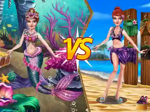 שפּיל Mermaid vs Princess Outfit אָנליין