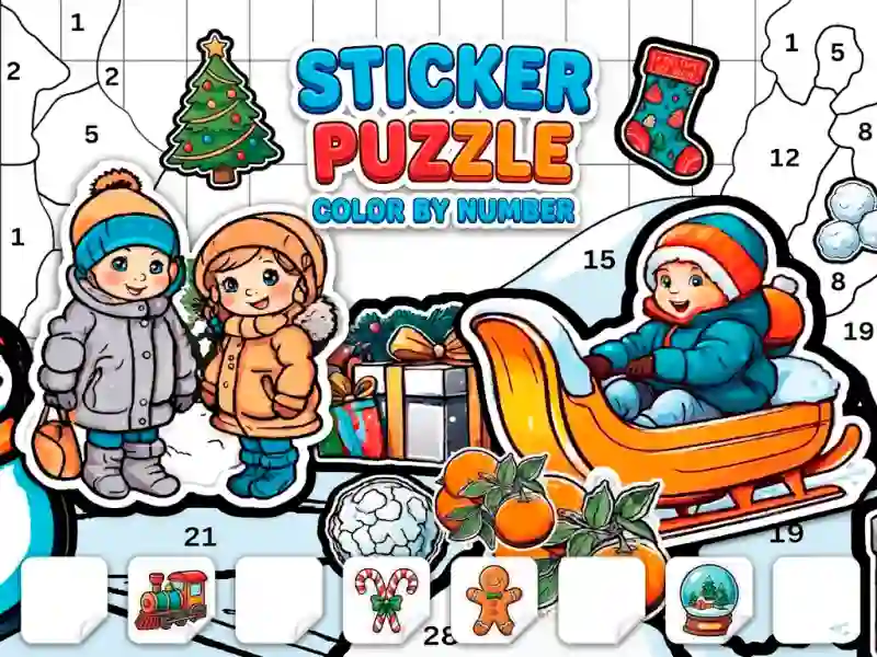 שפּיל Sticker Book Puzzle: Color By Number אָנליין