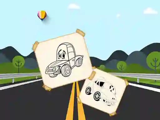 שפּיל Funny Cars For Kids Coloring אָנליין