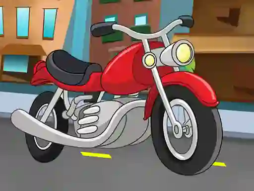 שפּיל Cartoon Motorbike Jigsaw אָנליין