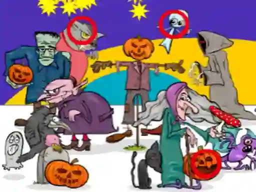 שפּיל Find 5 Differences Halloween אָנליין
