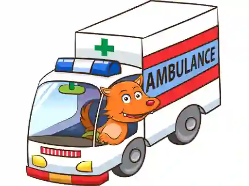 שפּיל Cartoon Ambulance Puzzle אָנליין
