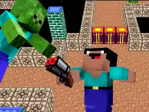 שפּיל Space Adventure: Noobiks Battle vs Zombies אָנליין