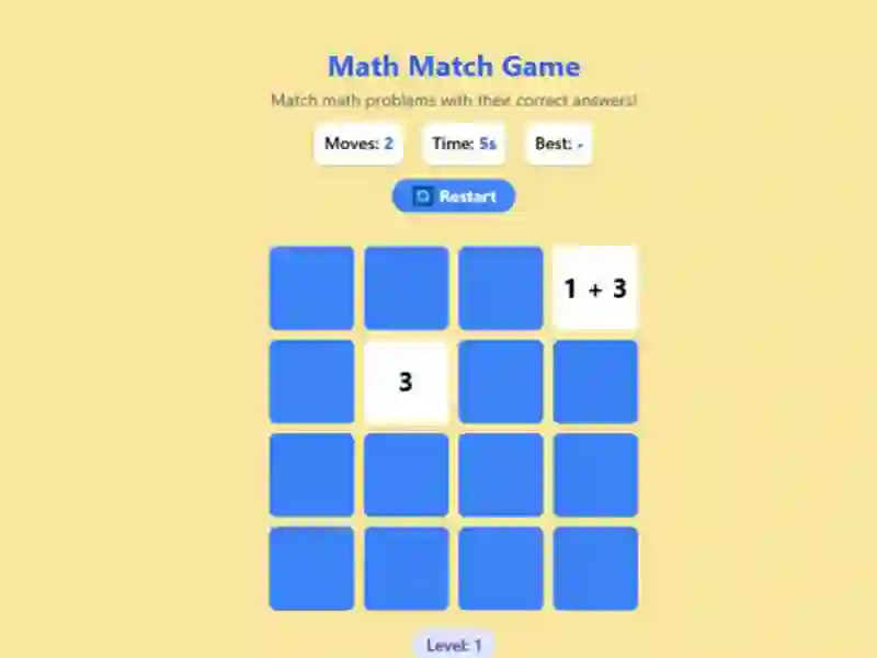 שפּיל Math Match Game אָנליין