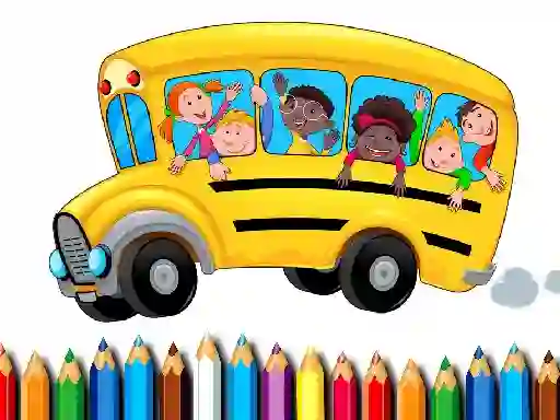 שפּיל School Bus Coloring Book אָנליין