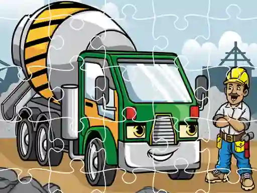 שפּיל Construction Trucks Jigsaw אָנליין
