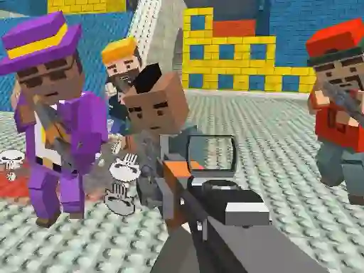 שפּיל GunGame shooting warfare: blocky gangster אָנליין