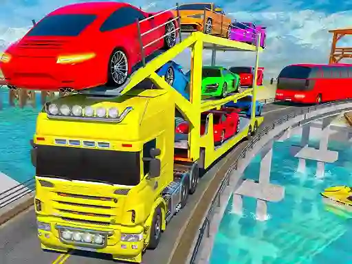 שפּיל Crazy Mega Car Transport Truck Game אָנליין