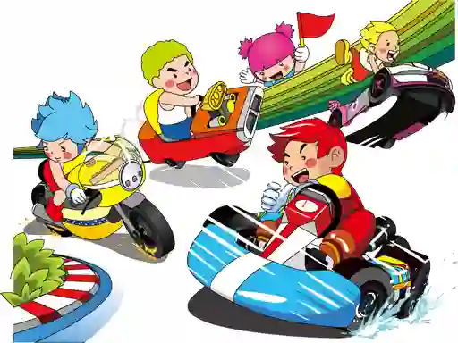 שפּיל Cartoon Kart Puzzle אָנליין