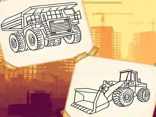 שפּיל Construction Trucks Coloring אָנליין