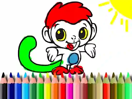 שפּיל Back To School: Monkey Coloring אָנליין