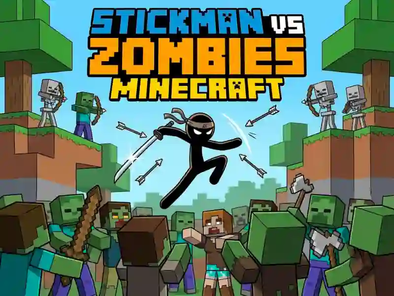 שפּיל Stickman vs Zombies Minecraft אָנליין