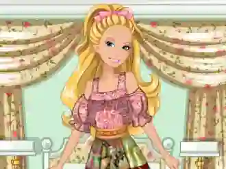 שפּיל Barbie's Patchwork Peasant Dress אָנליין