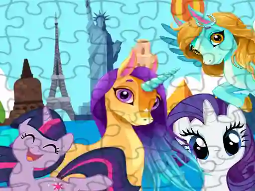 שפּיל Unicorns Travel The World Puzzle אָנליין