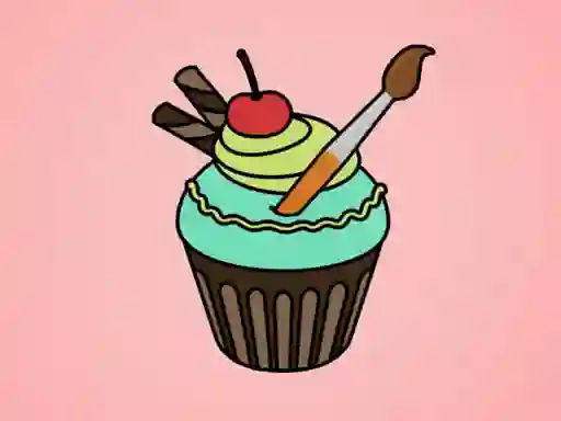 שפּיל Yummy Cupcake Coloring אָנליין